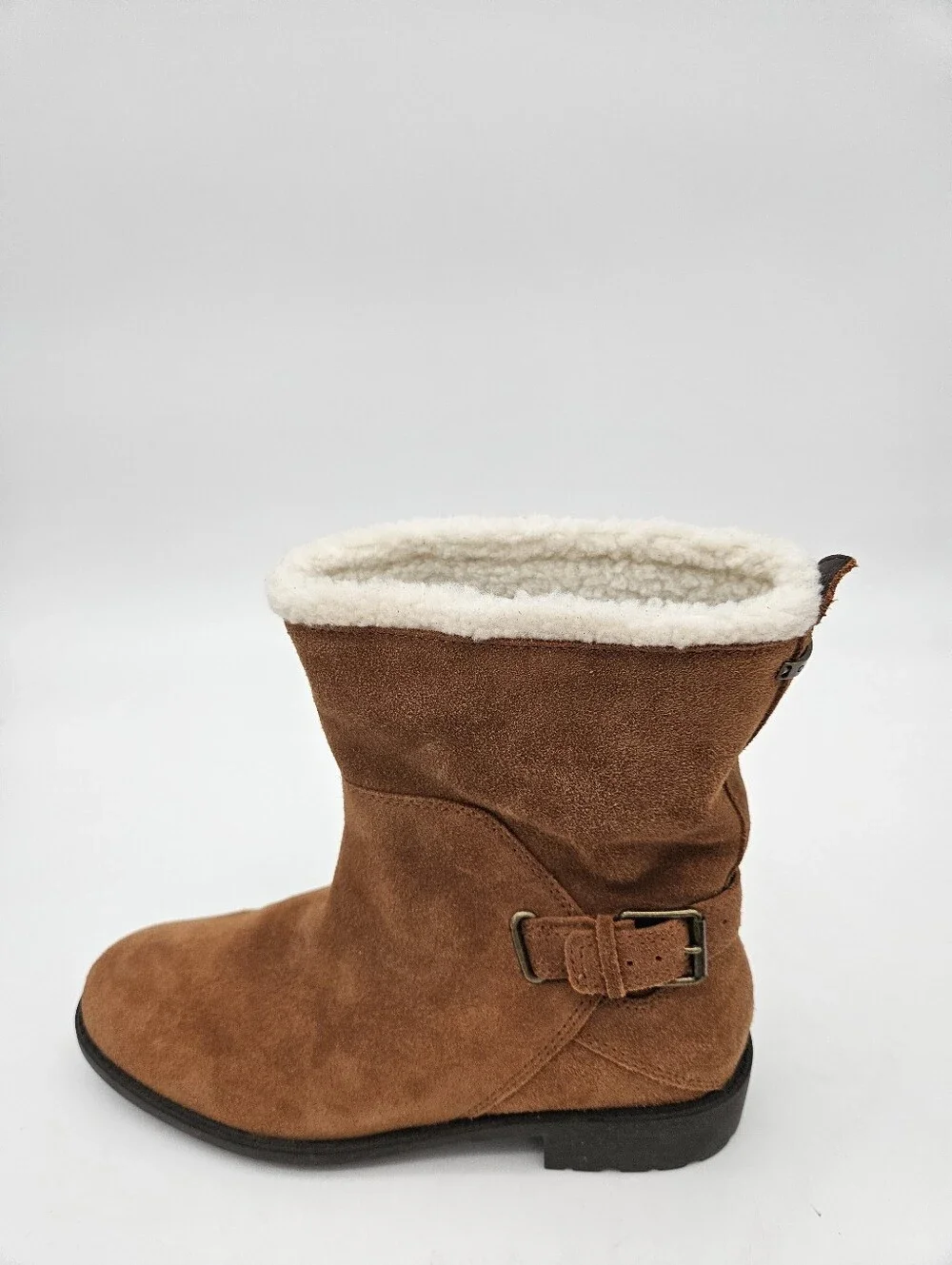 Cole Haan Quiana Tan Suede Faux Shearling Lining Waterproof Boots Size 9.5B